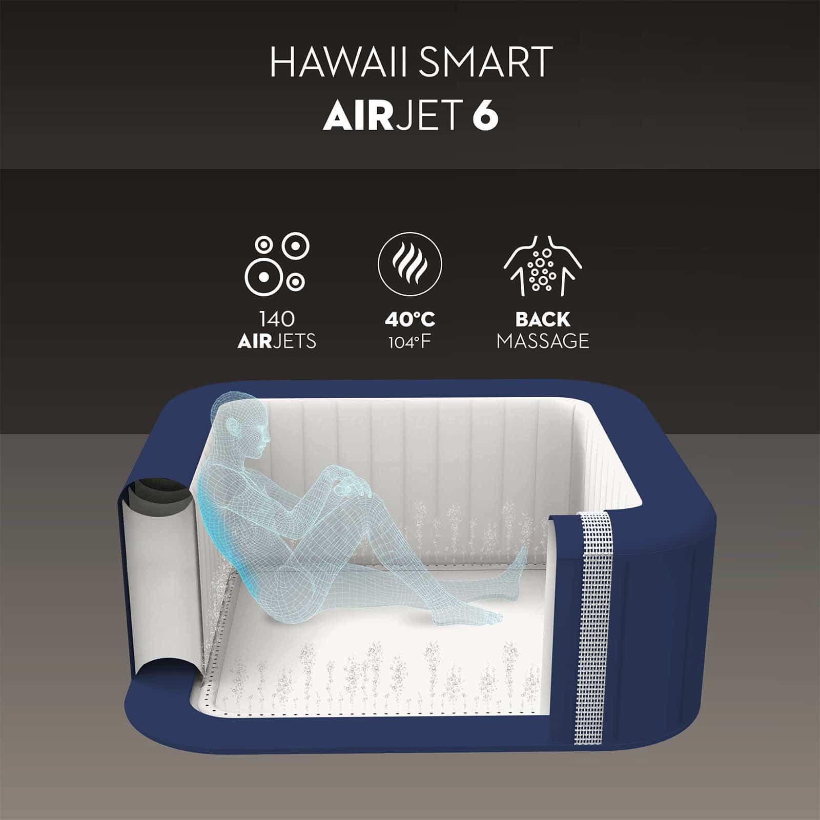 Spa insuflável hidromassagem 4-6 p. Lay-Z-Spa Hawaii Smart