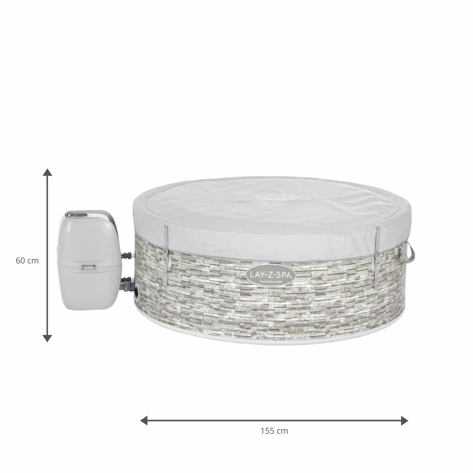 Spa insuflável com controlo por aplicação para 3-5 pessoas Lay-Z-Spa® Vancouver AirJet Plus™
